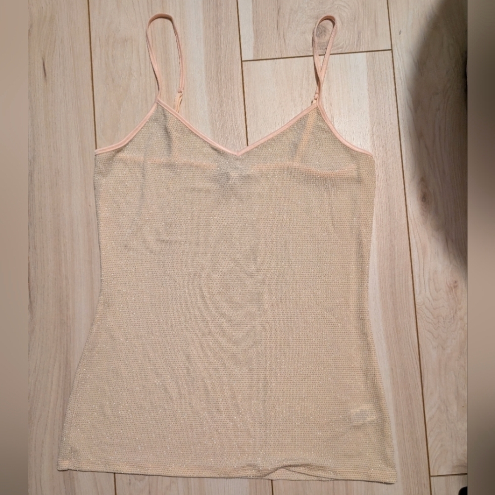 NWOT! *y2k* Express(S), Studded Metallic Camisole Blouse- Baby Pink